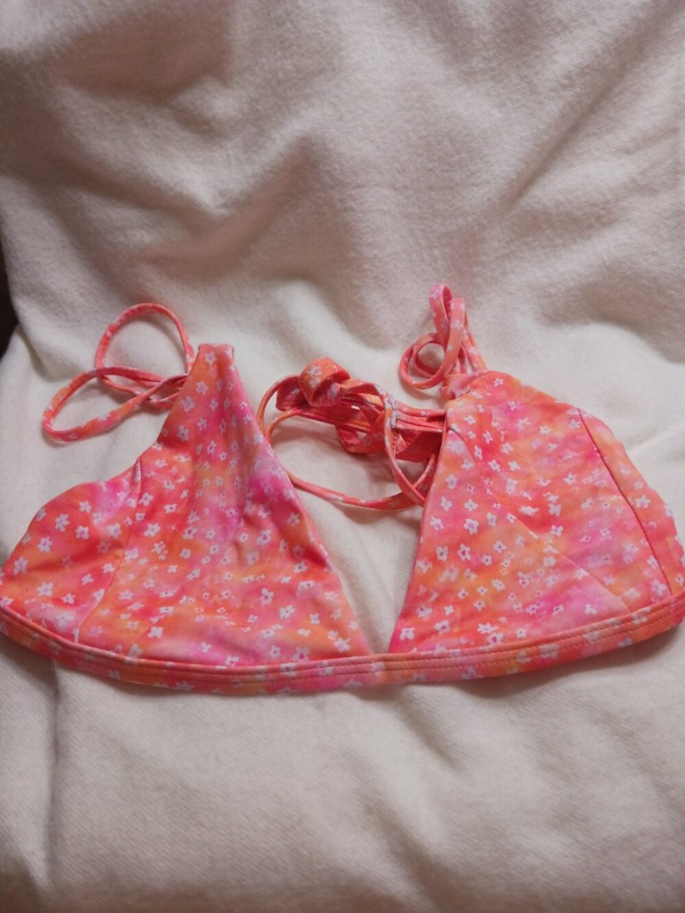 Excellent Condition Kulani Kinis Orange Flower Bikini READ LG TOP MEDIUM BOTTOM - Picture 2 of 5